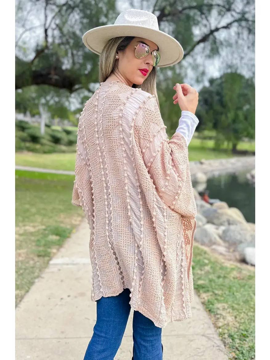 3D Textured Kimono Layering Cardigan