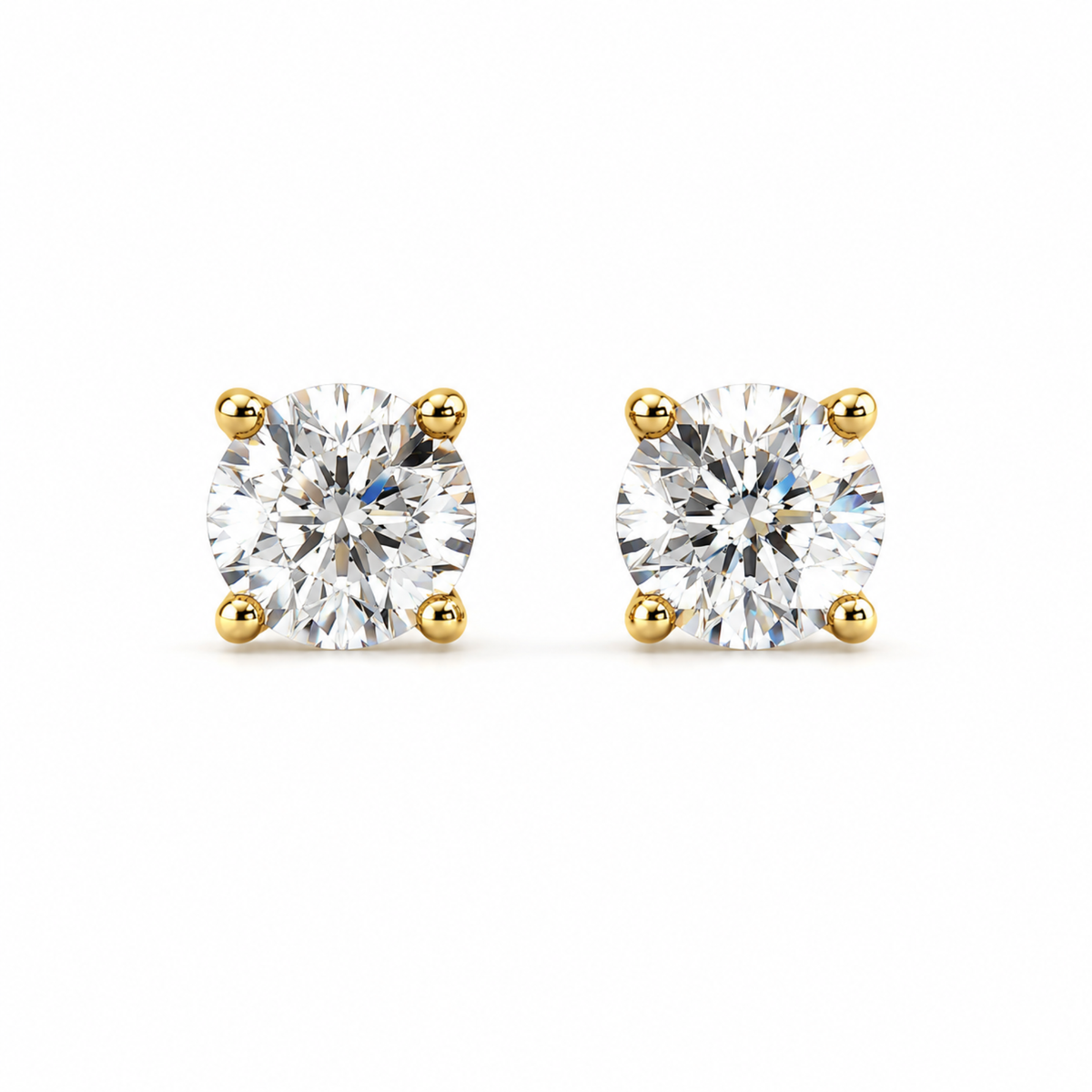Ellison+Young Round Cut CZ Stud Earrings in Sterling Silver