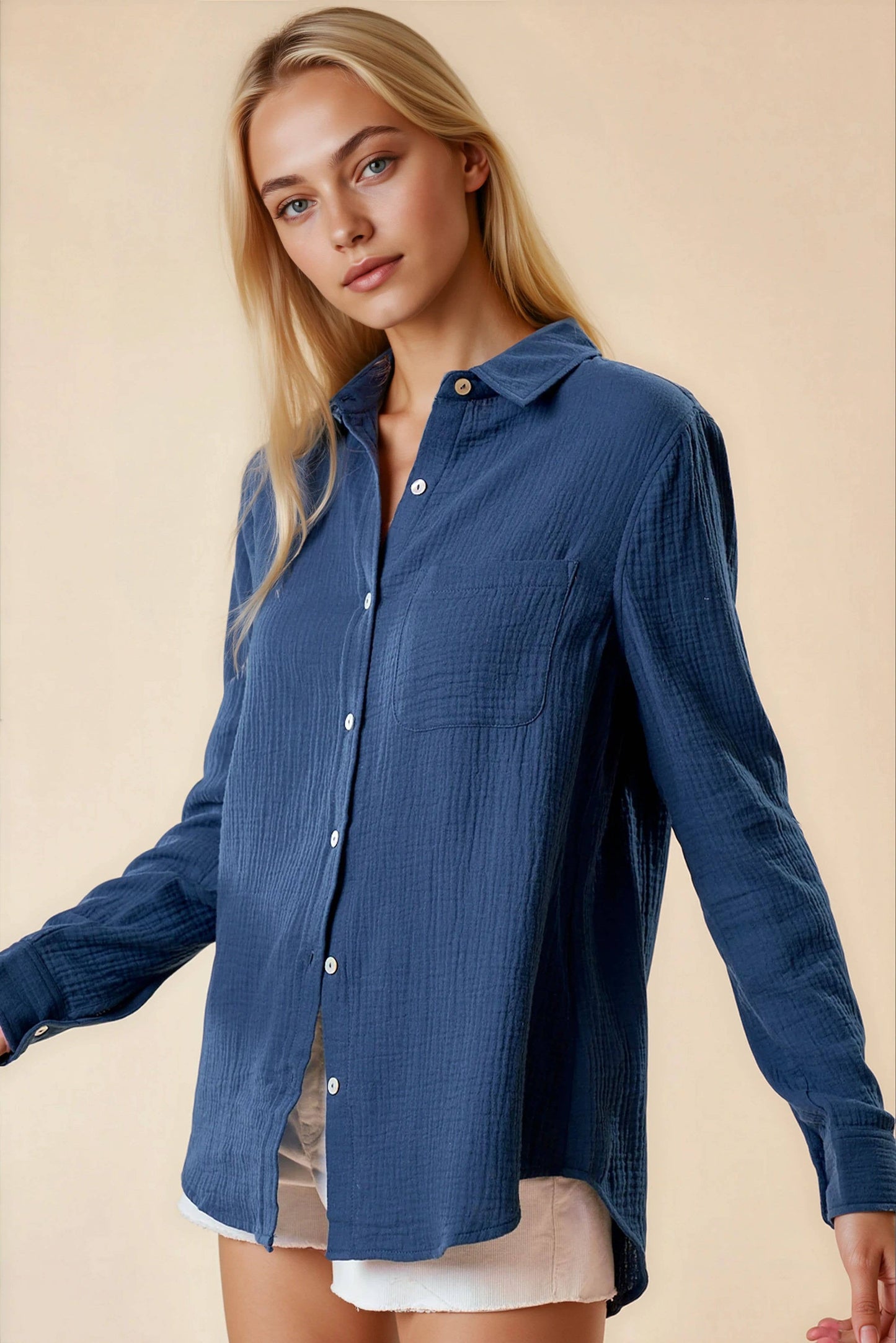 TEXTURED COTTON SHIRT