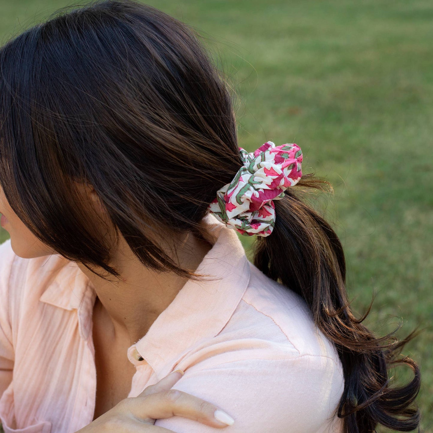 Block Printed Hair Accessories - Medium Scrunchies