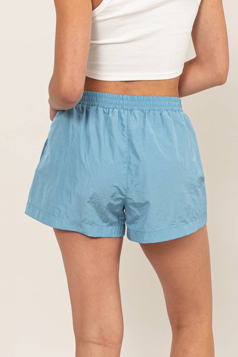 MID WAIST NYLON SHORTS