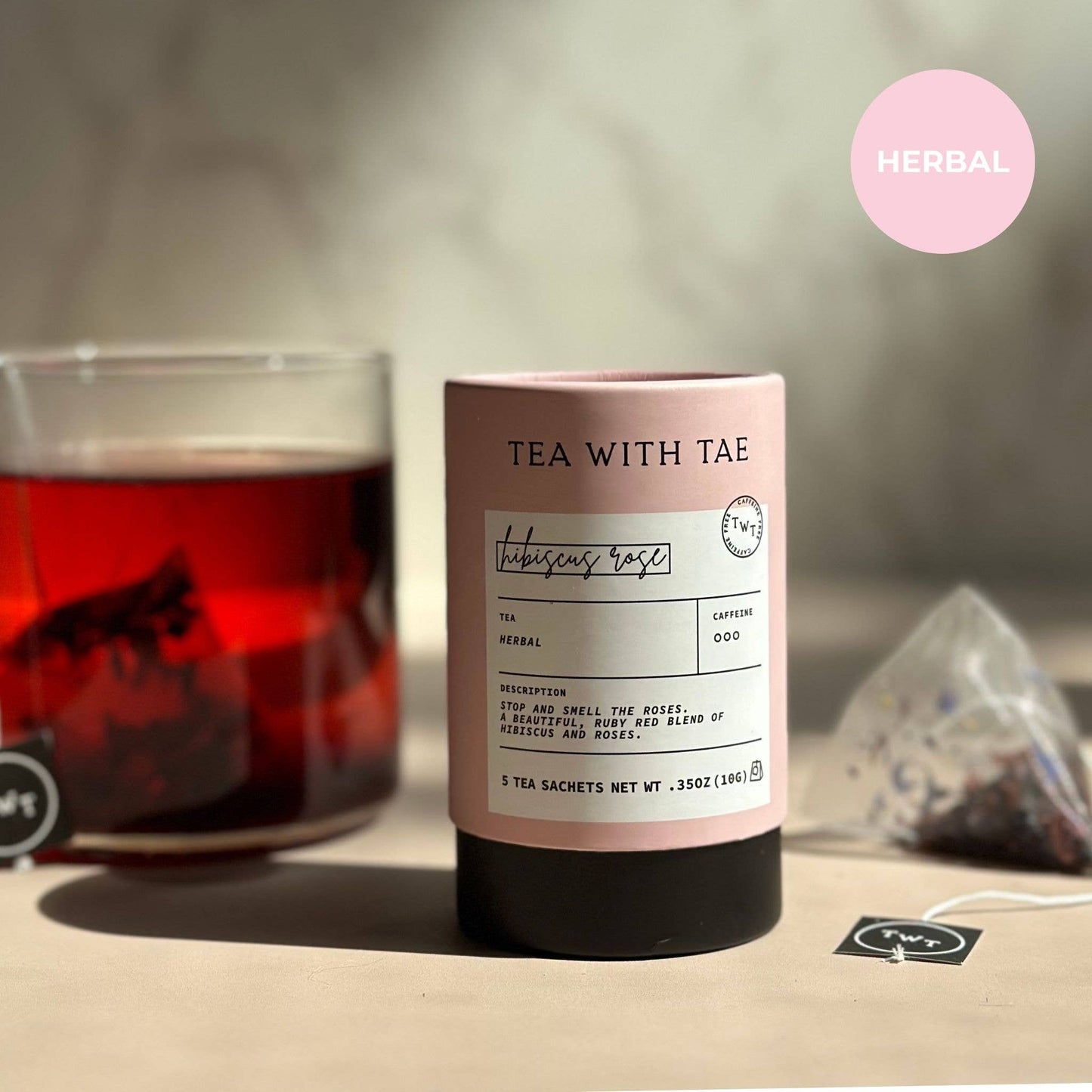 Hibiscus Rose Herbal Mini Tube (5 tea bags)