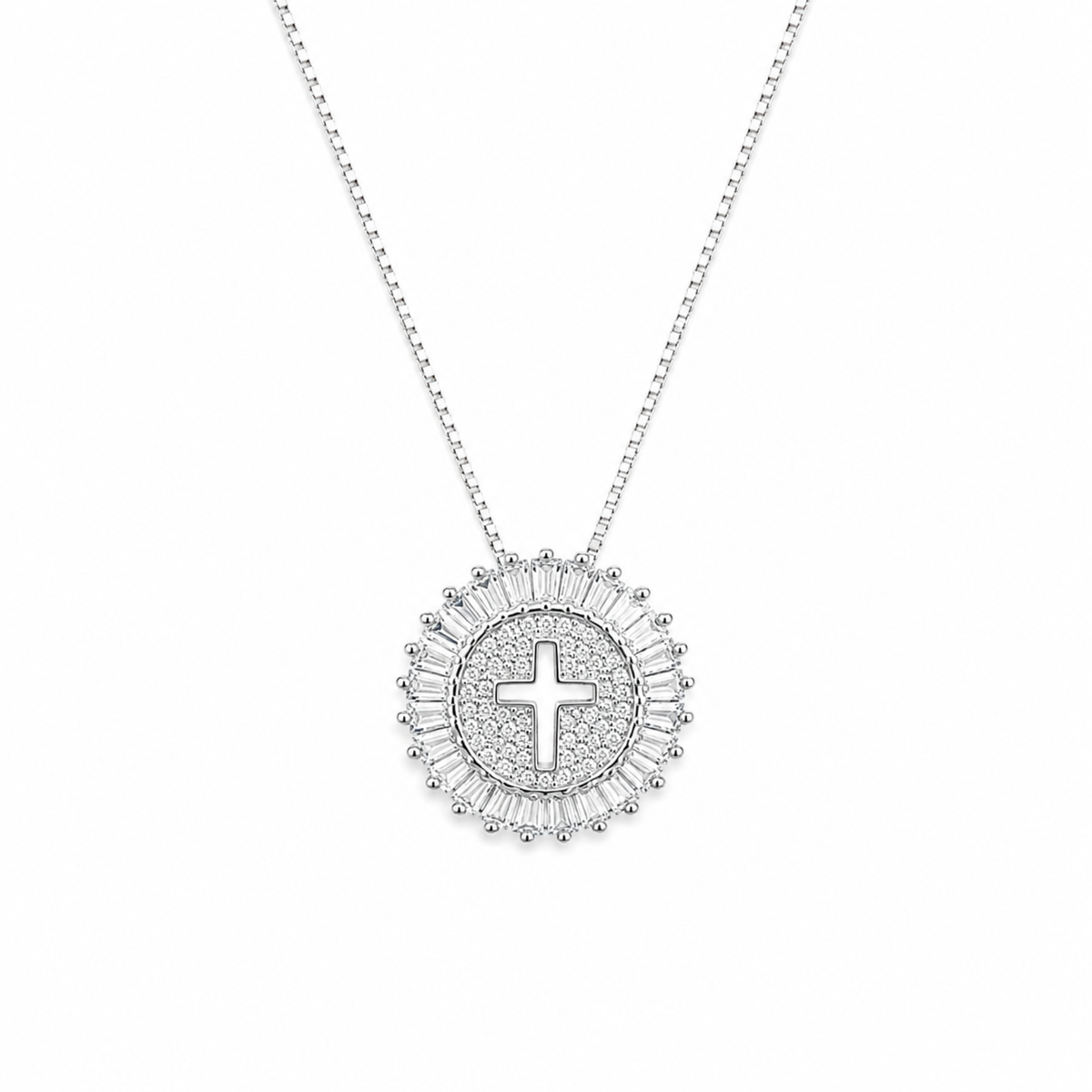 Shine Circle Cross Necklace