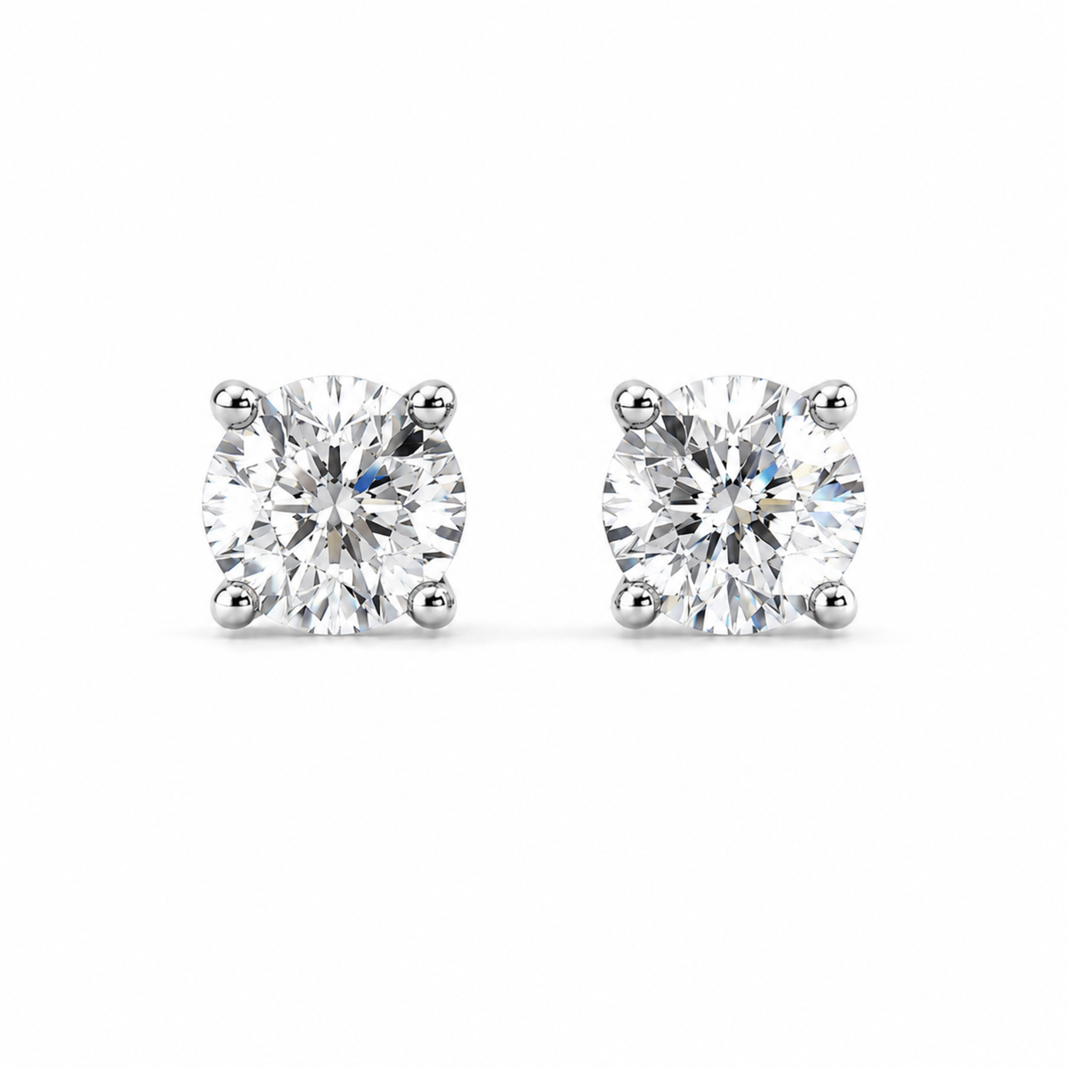 Ellison+Young Round Cut CZ Stud Earrings in Sterling Silver
