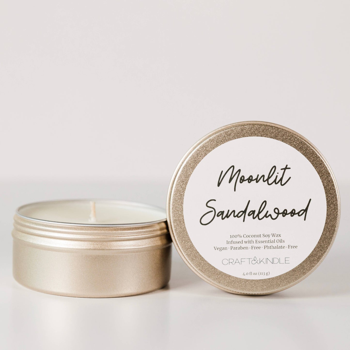 2oz Frosted Gold Coconut Soy Wax Candle Refills