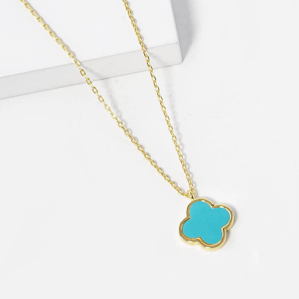 Gold Dipped Quatrefoil Pendant Necklace