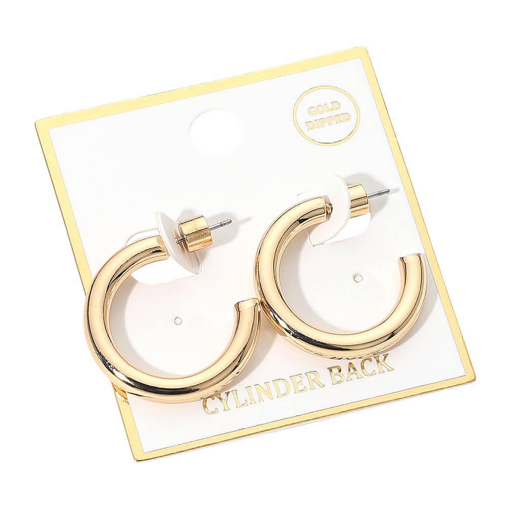 Gold Dipped Open Hoop Earrings