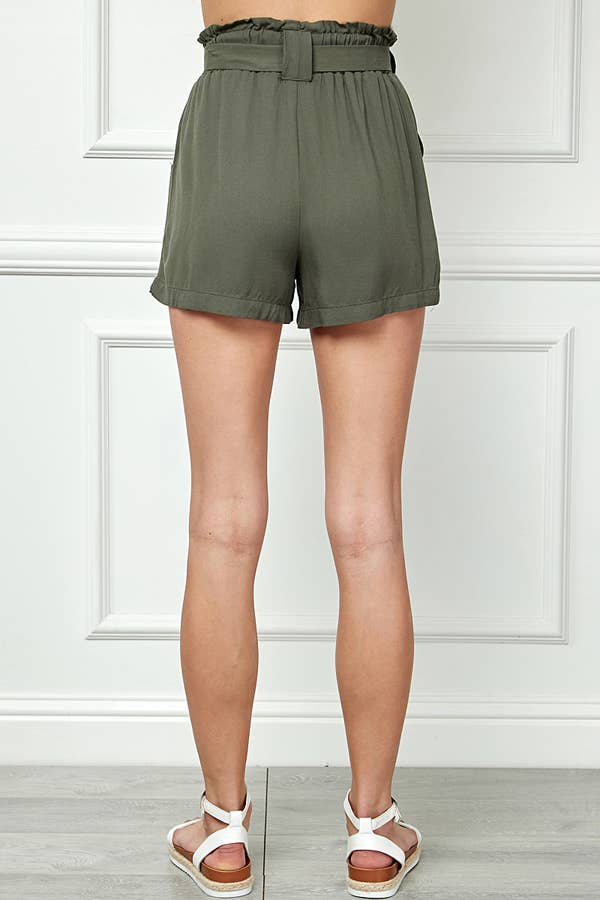 DRAW STRING RAYON TWILL SHORT