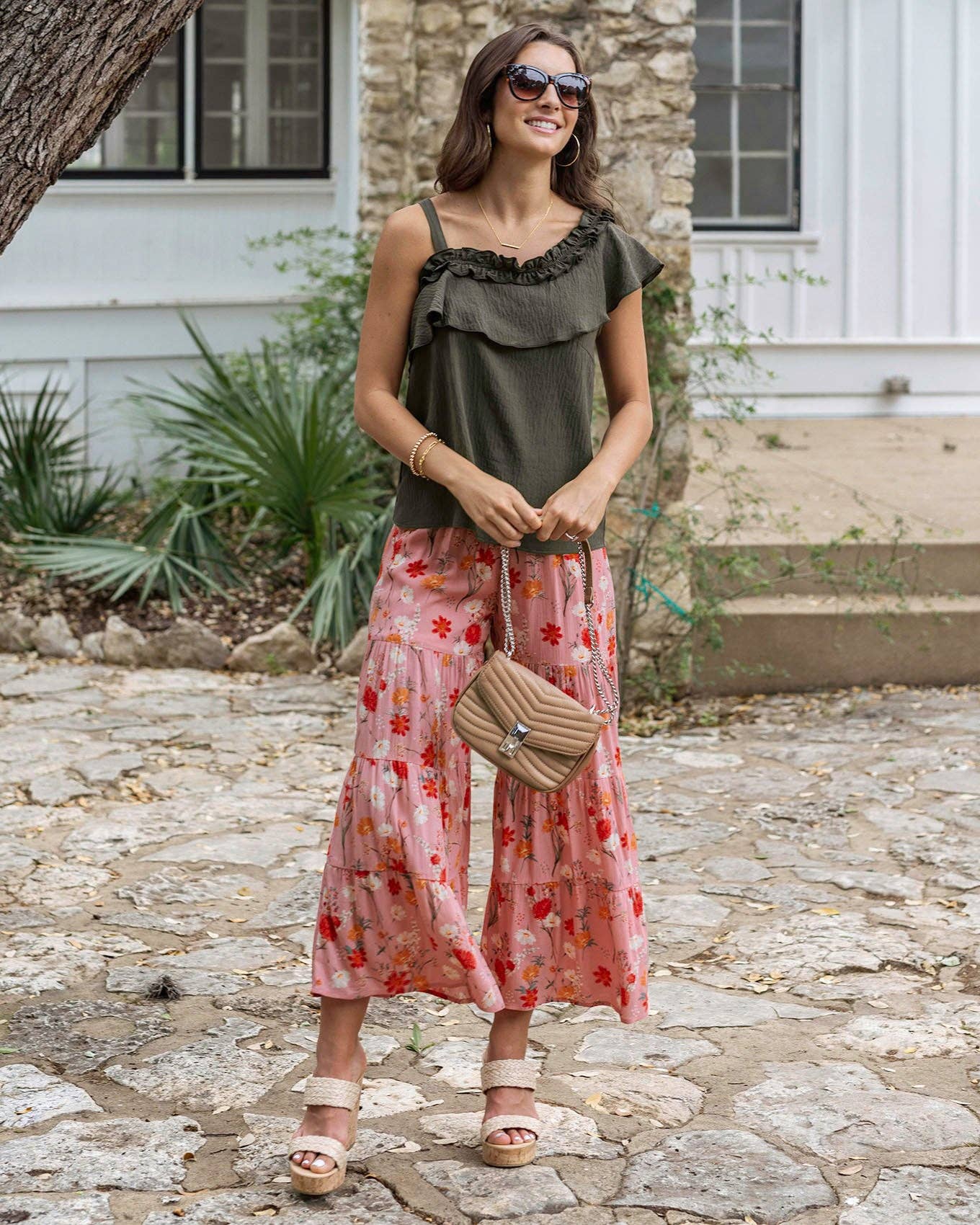 Maxi Skirt/Pant - Ankle Length in Pink Floral