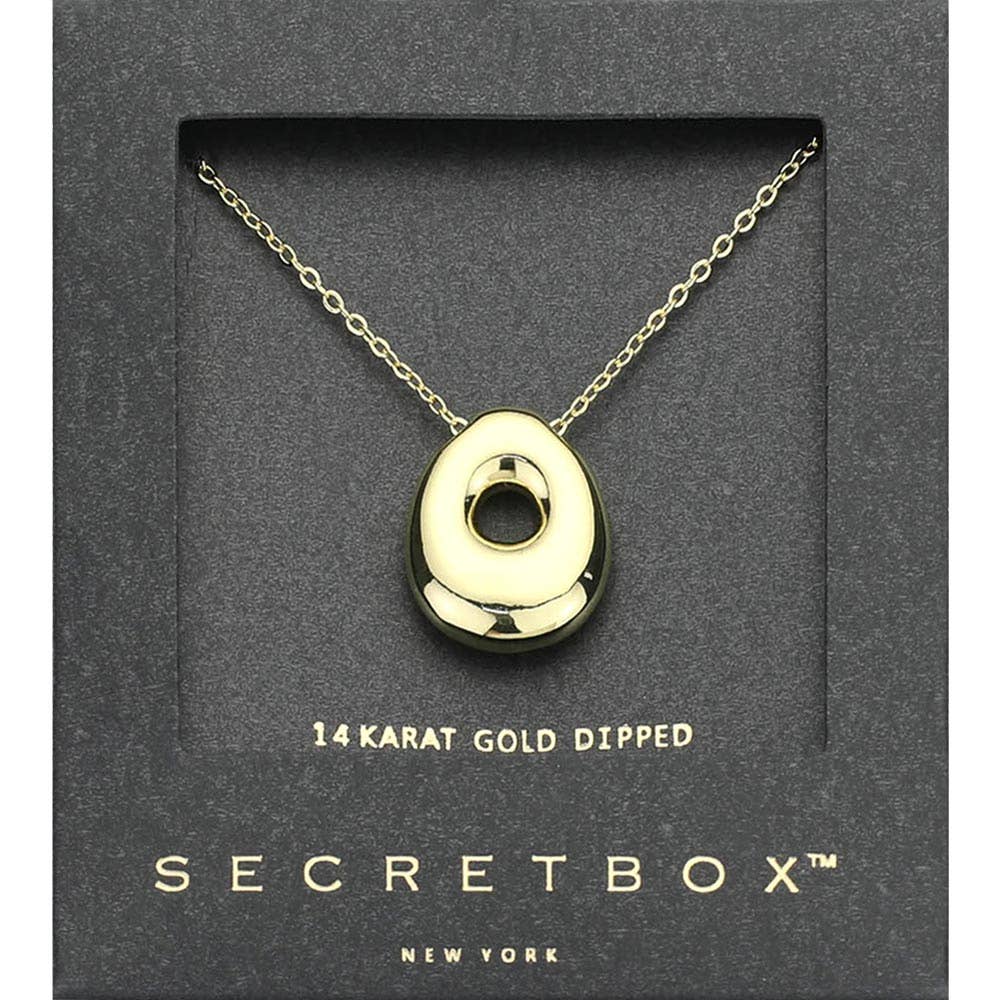 14K Gold Dipped Bubble Initial Pendant Necklace