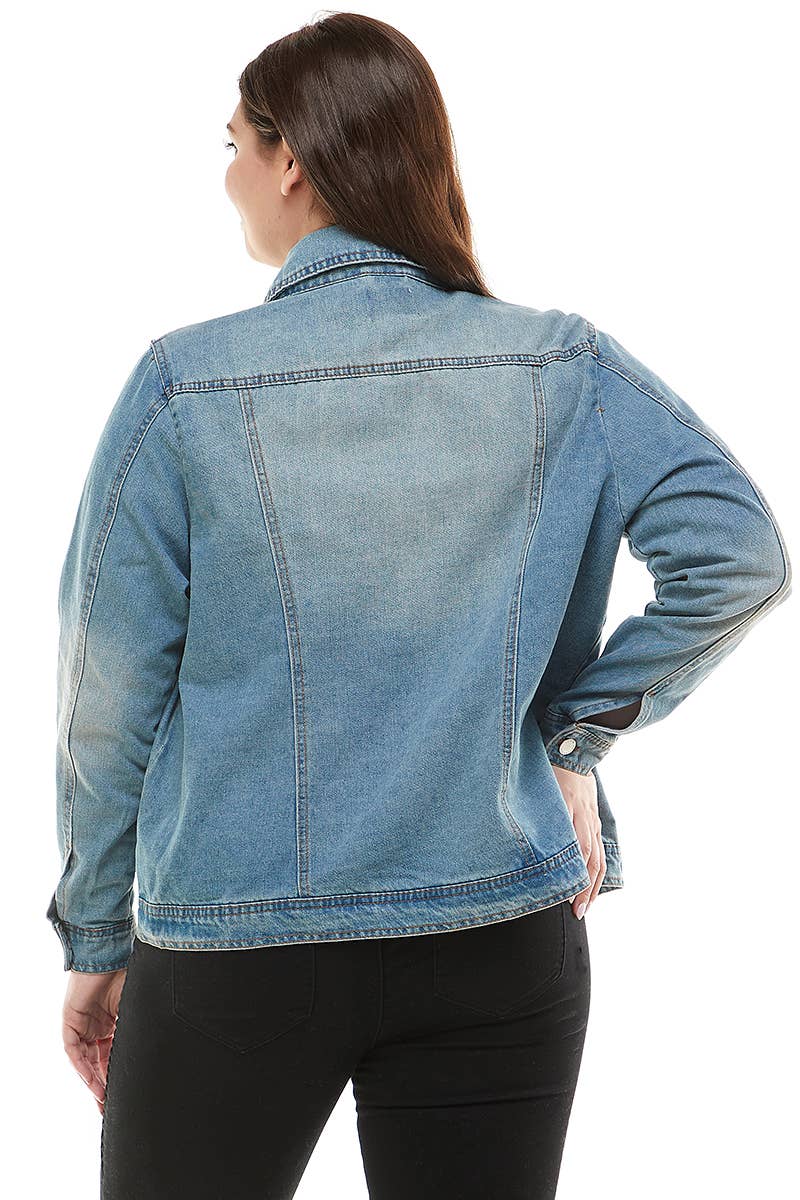 Womens Plus Size Original Trucker Denim Jacket