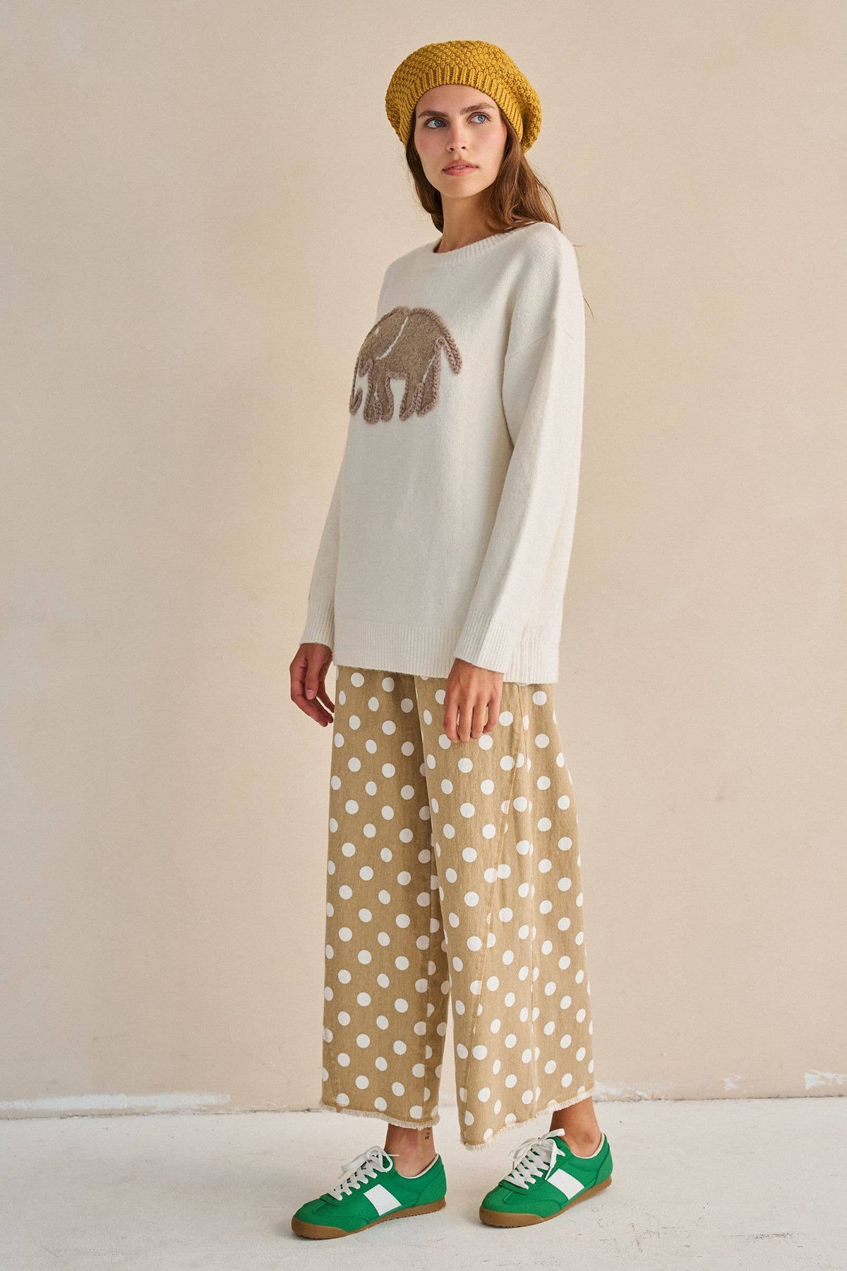 TEXTURED ELEPHANT KNIT SWEATER