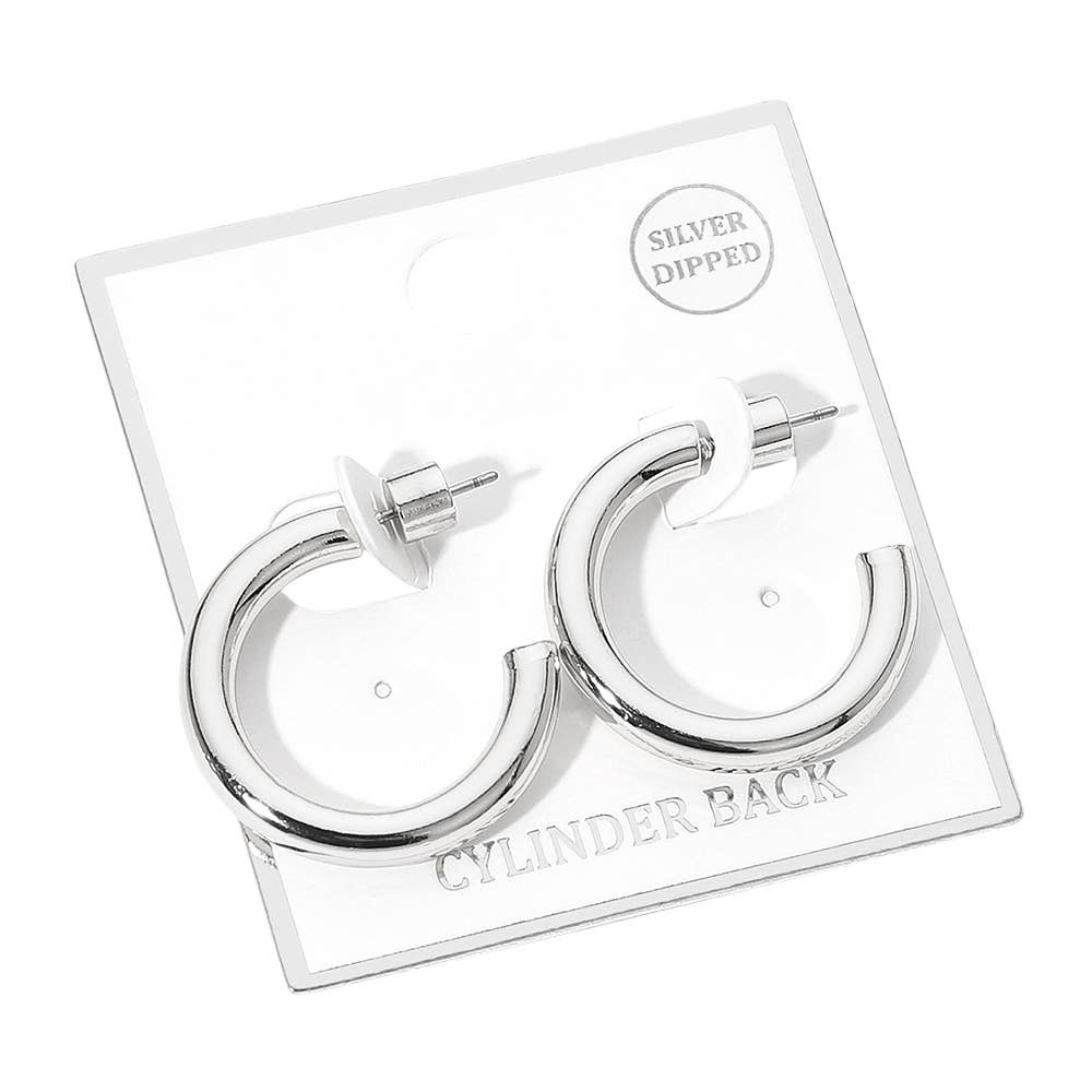 Gold Dipped Open Hoop Earrings