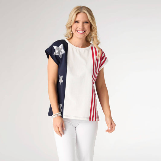 Vera Star Top with Stripes | 4th of July