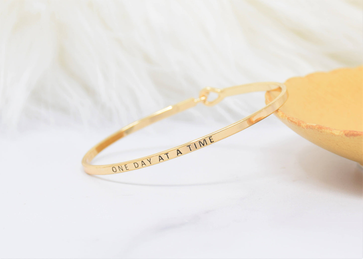 ONE DAY AT A TIME | Dainty Inspired Message Engraved Simple