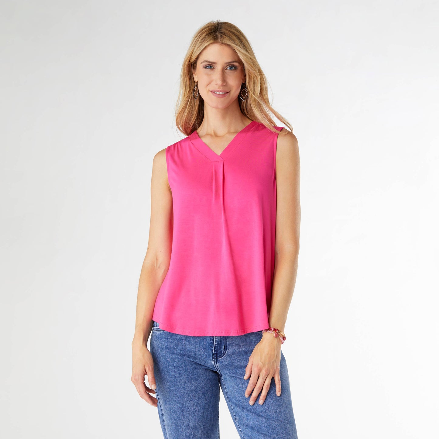 Erin Pleat Back V-Neck Tank