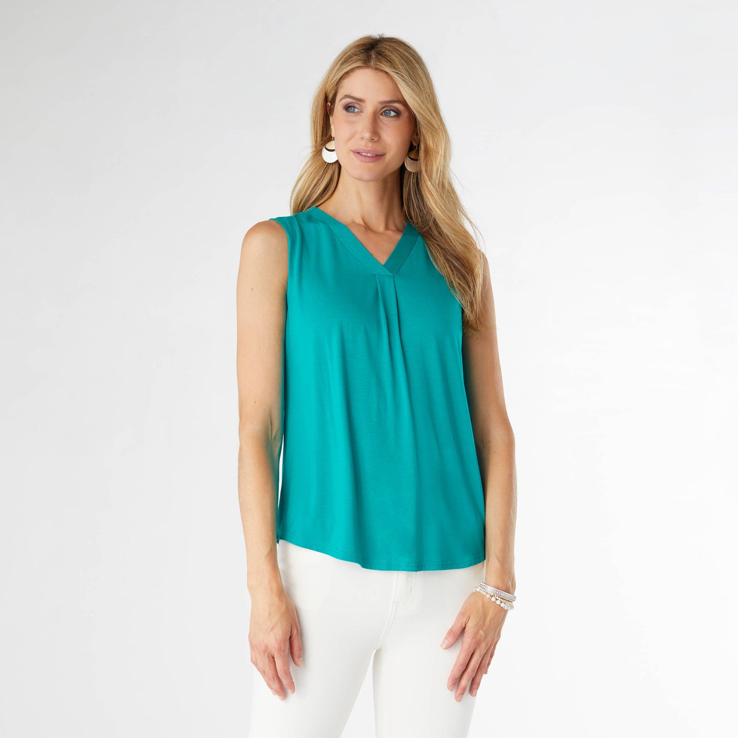 Erin Pleat Back V-Neck Tank