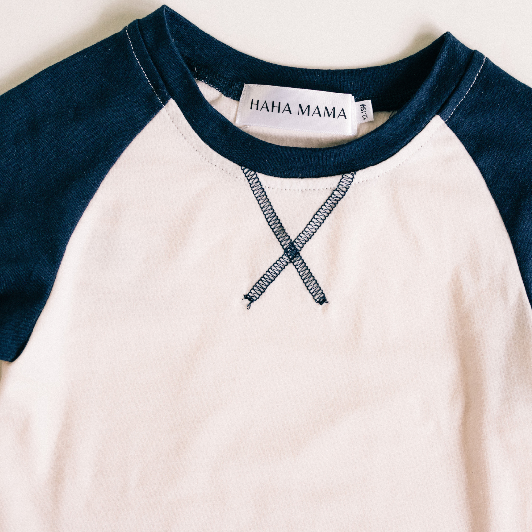 Raglan Baseball Tee Navy - Infant