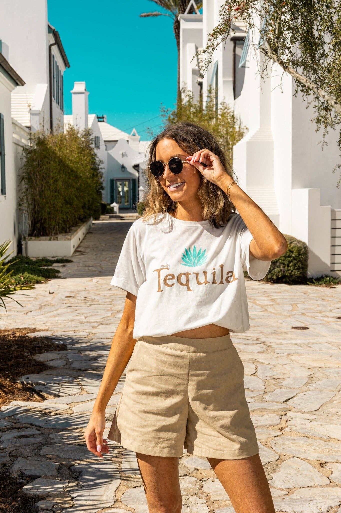 Breezy Palms Beige Linen Shorts