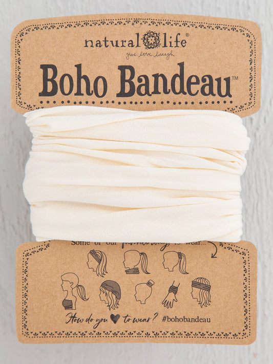 Natural Life Full Boho Bandeau® Headband - Solid Cream