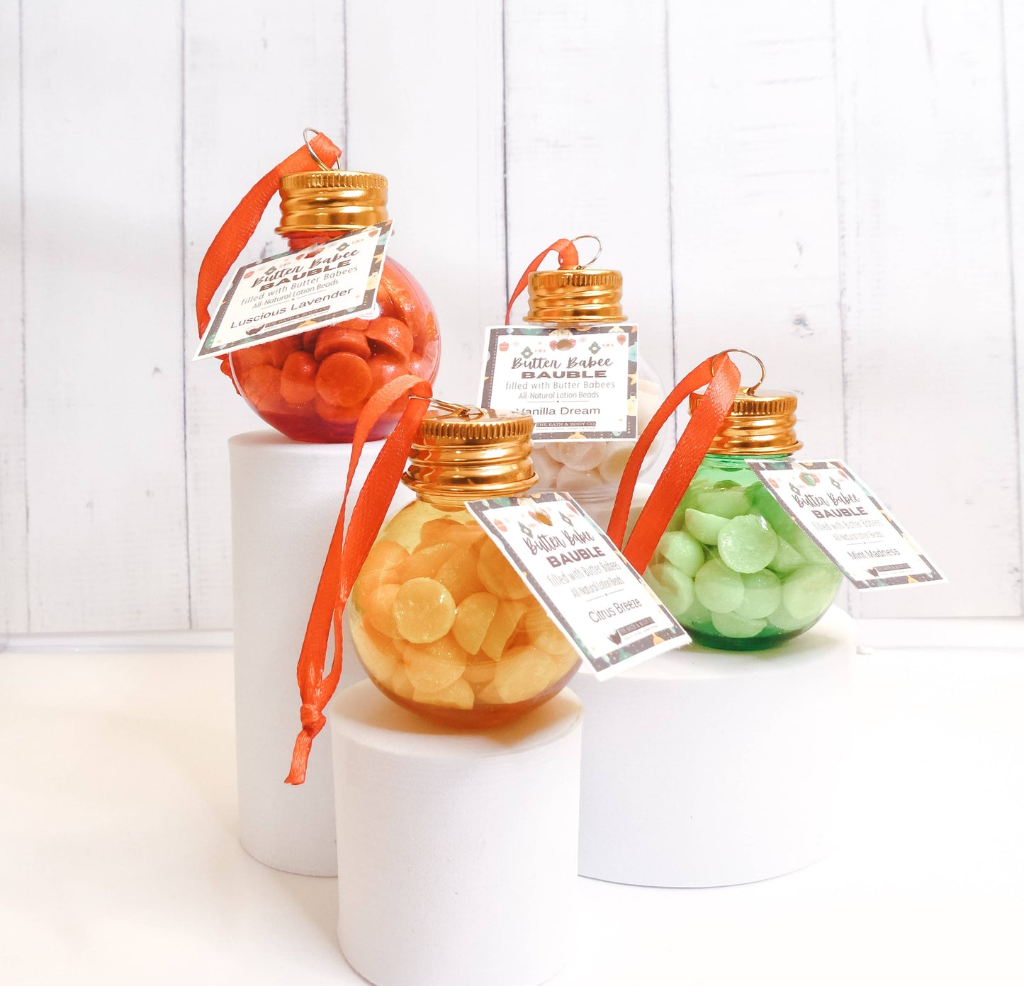 Body Butter Ornament - Natural Single Use Lotion Bead Gift