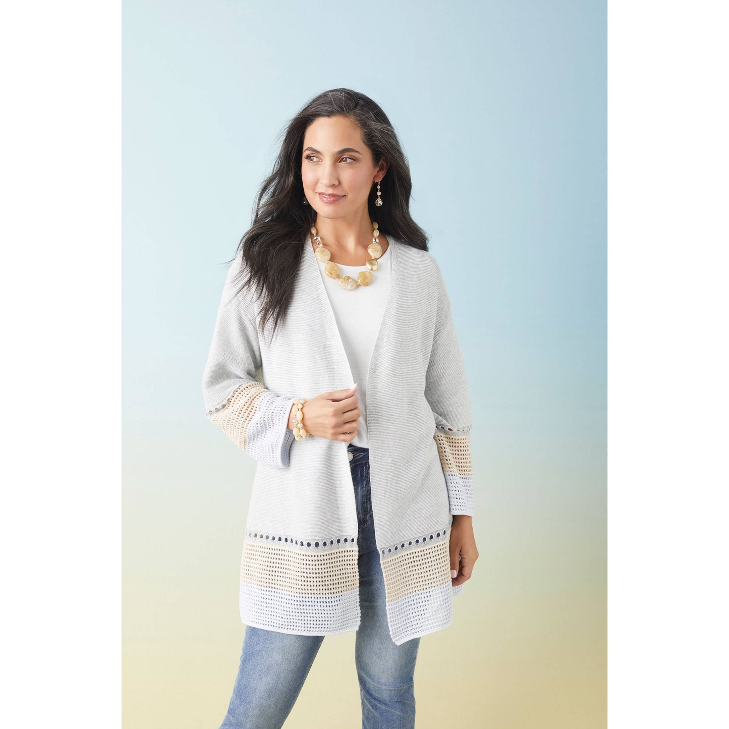 Judie Cardigan with Crochet Border