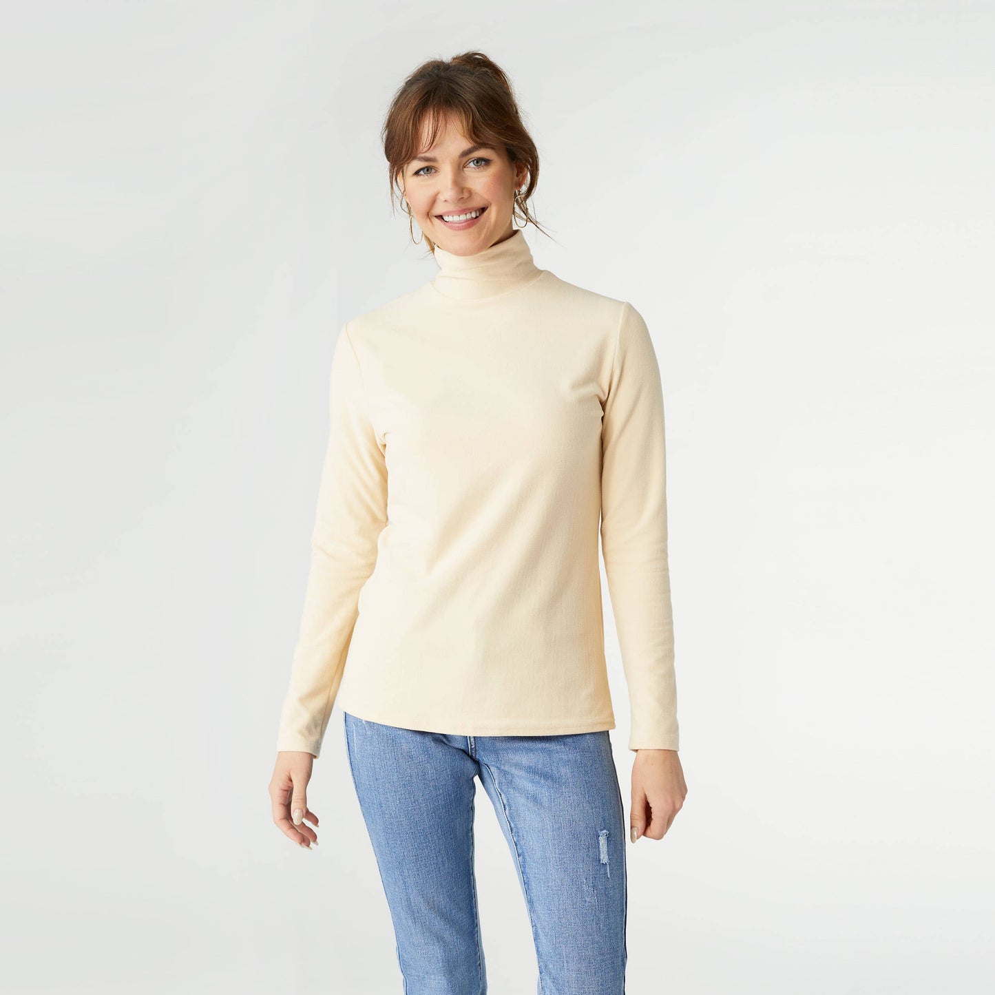 Hazel Long Sleeve Ribbed Mock Neck Top