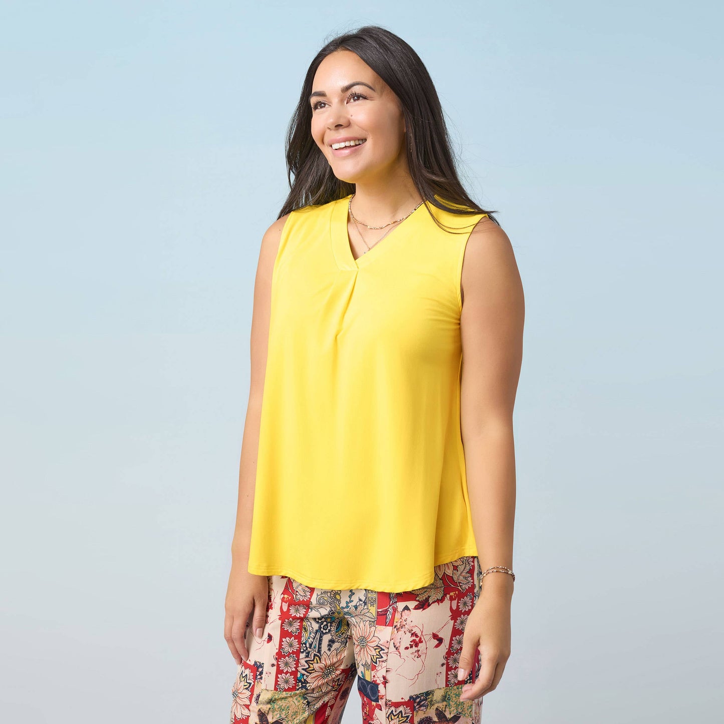 Erin Pleat Back V-Neck Tank