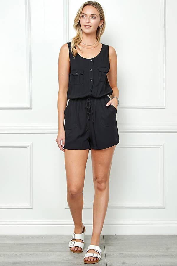 RAYON TWILL SHORT ROMPER