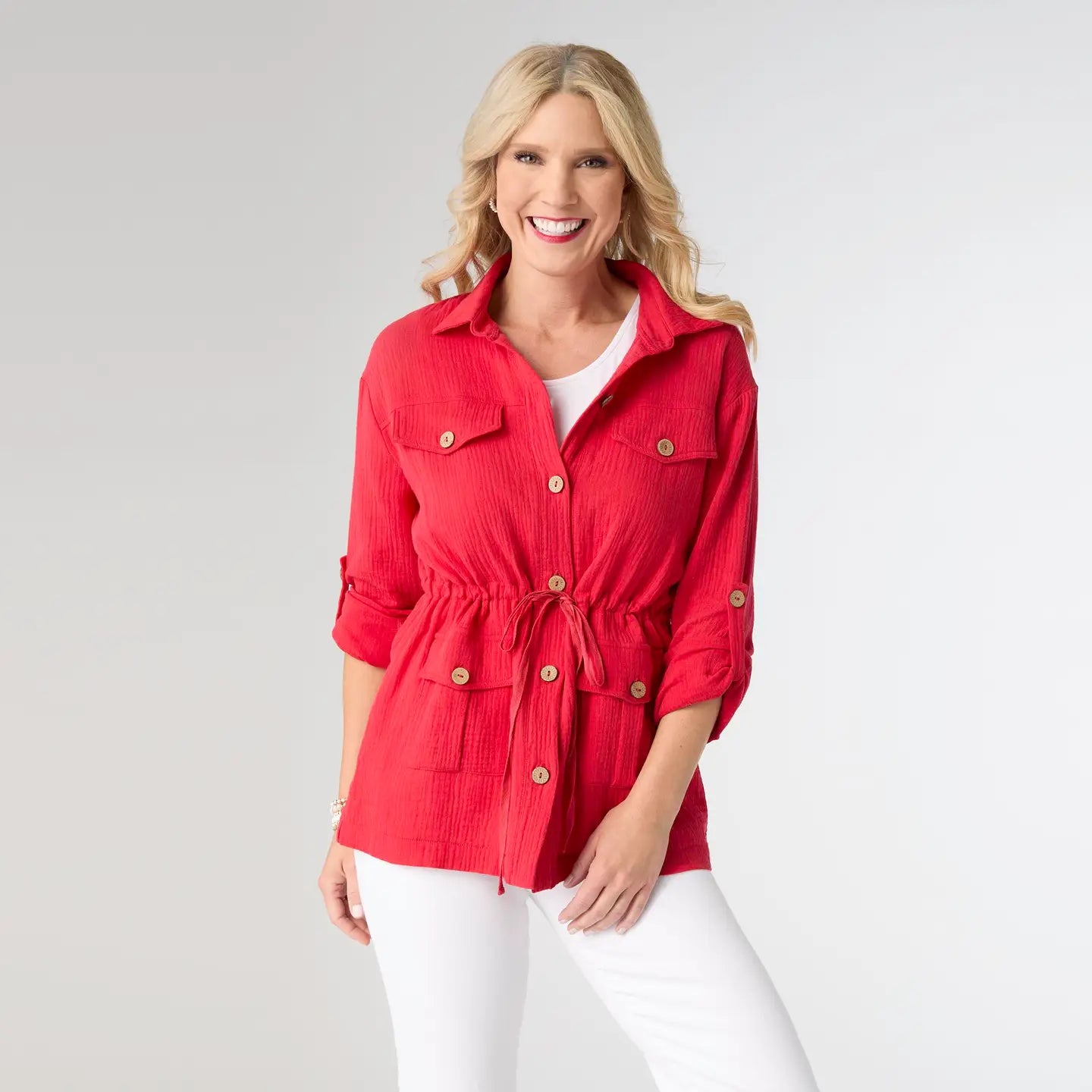 Gauze Button Front Cardigan