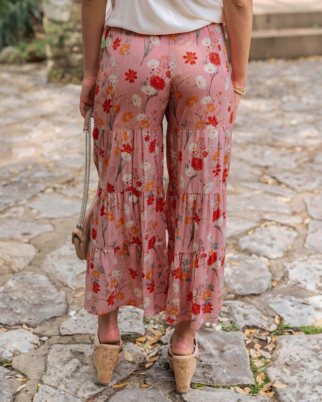 Maxi Skirt/Pant - Ankle Length in Pink Floral