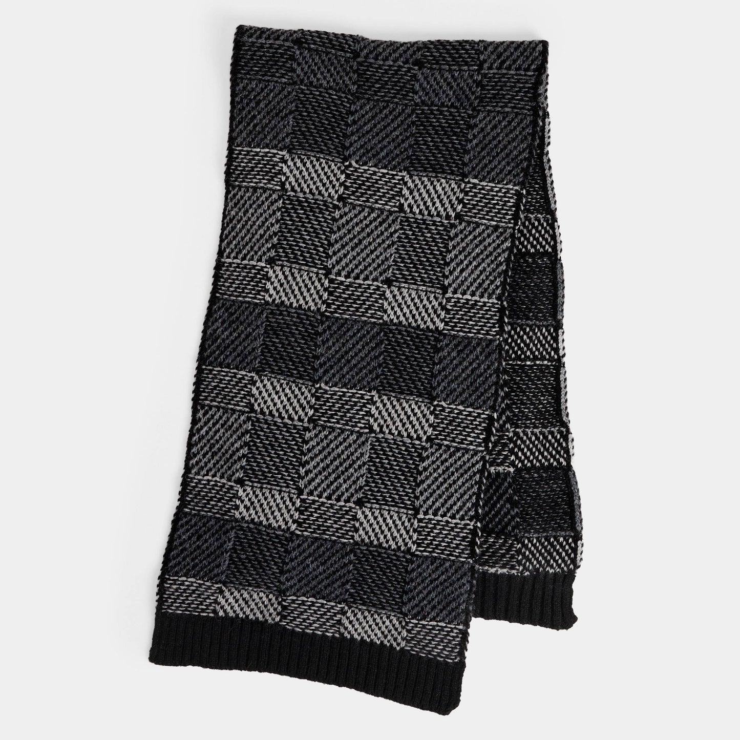 Checkerboard Winer Knit Scarf