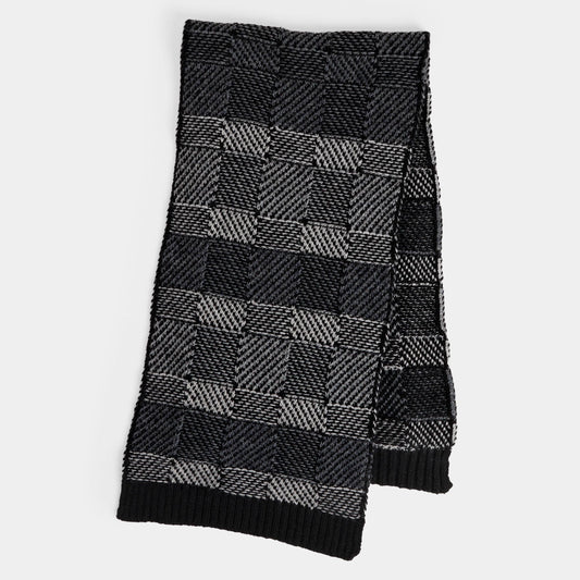 Checkerboard Winer Knit Scarf