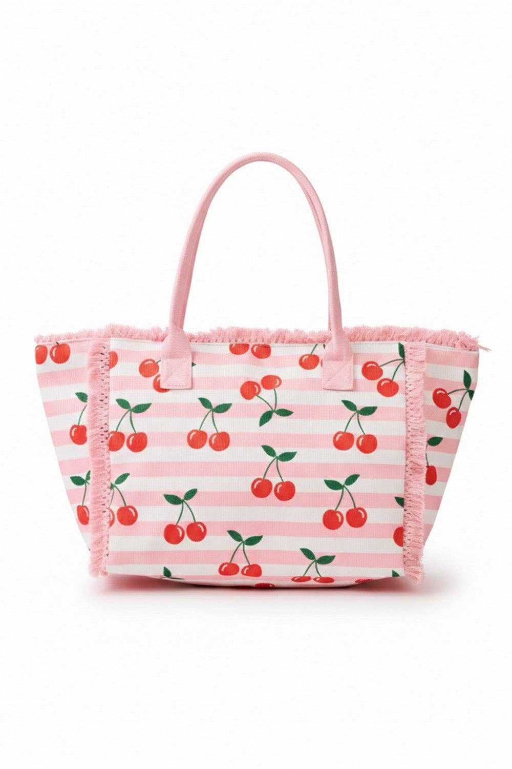 Cherry Print Canvas Tote Bag