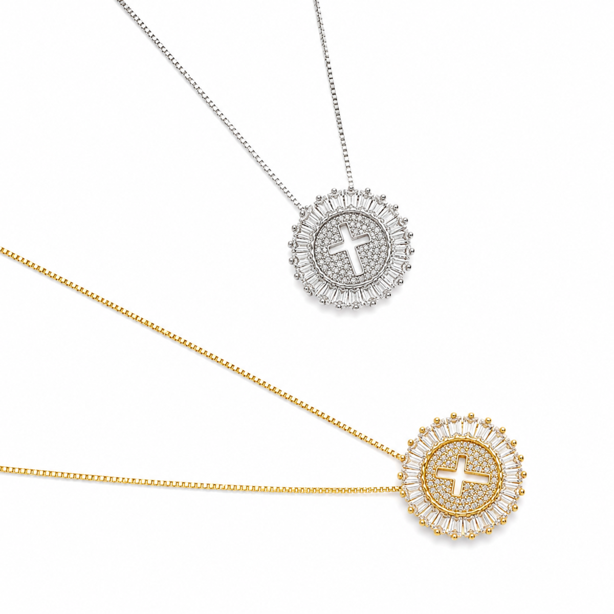 Shine Circle Cross Necklace