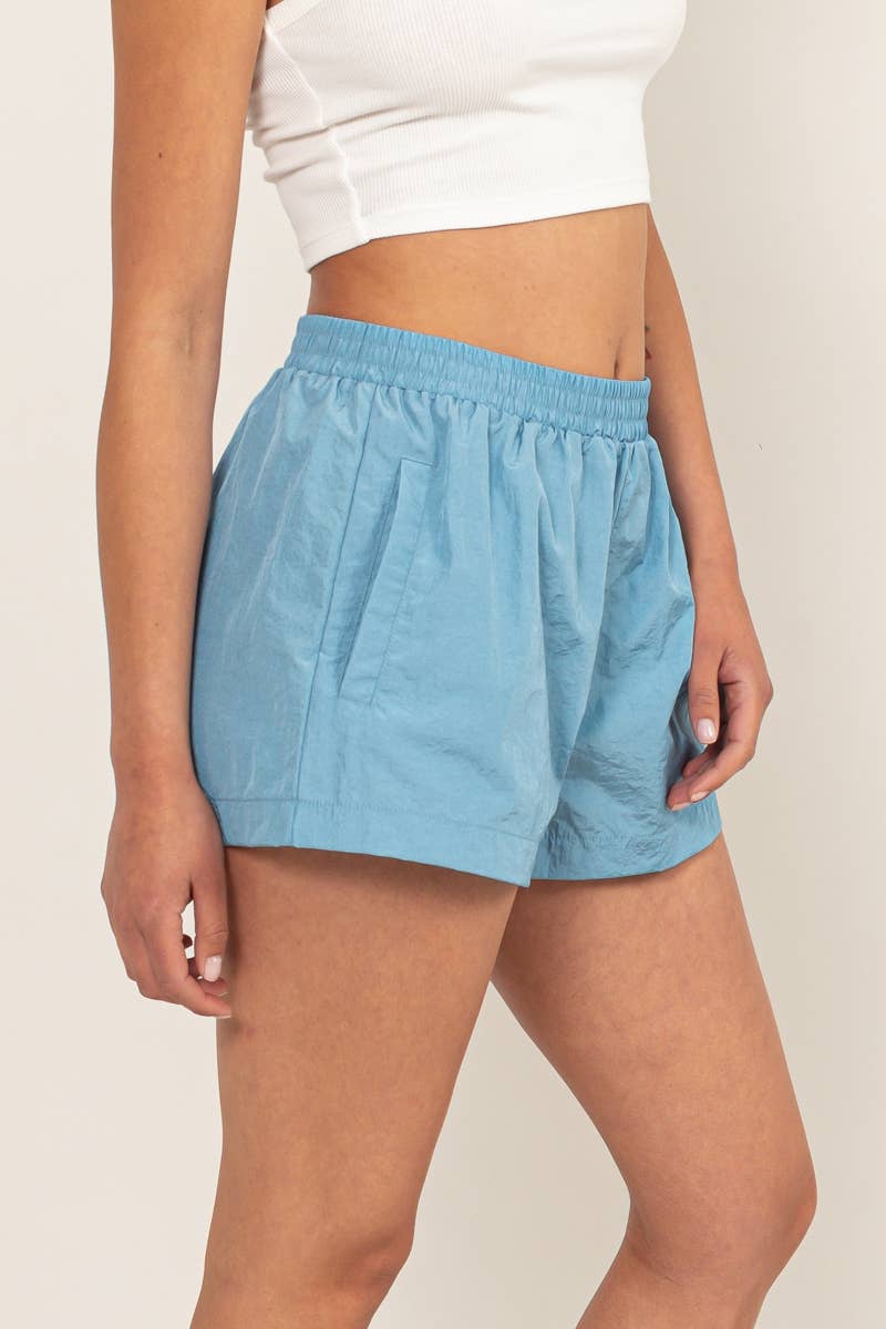 MID WAIST NYLON SHORTS