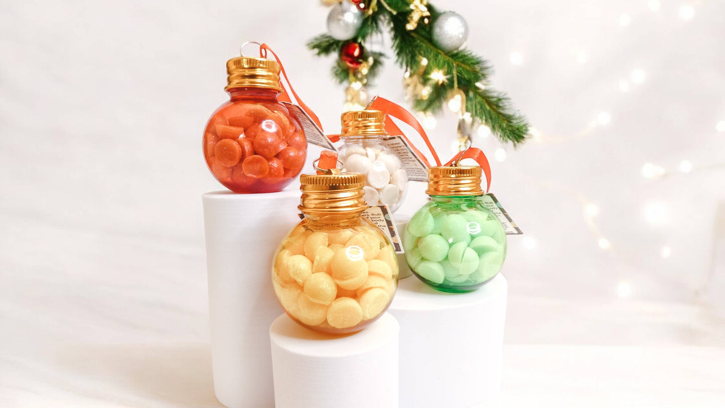 Body Butter Ornament - Natural Single Use Lotion Bead Gift