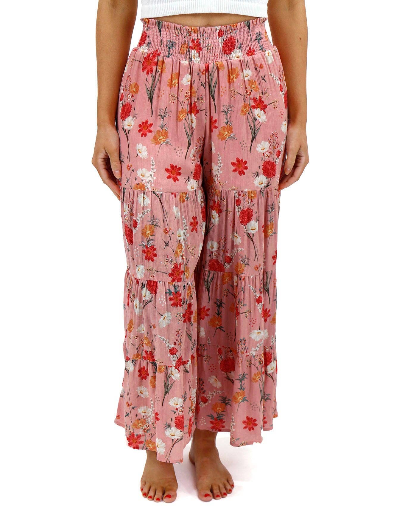 Maxi Skirt/Pant - Ankle Length in Pink Floral