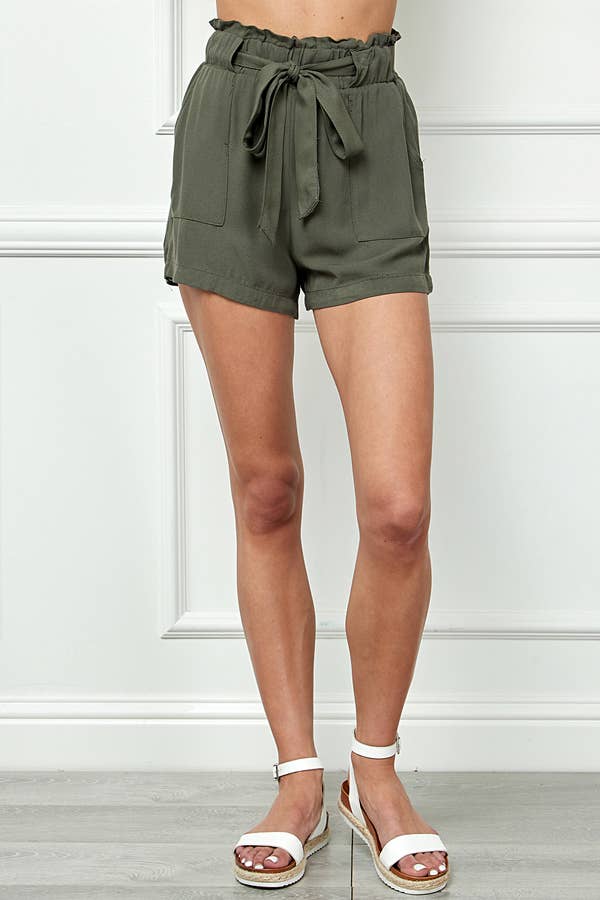 DRAW STRING RAYON TWILL SHORT