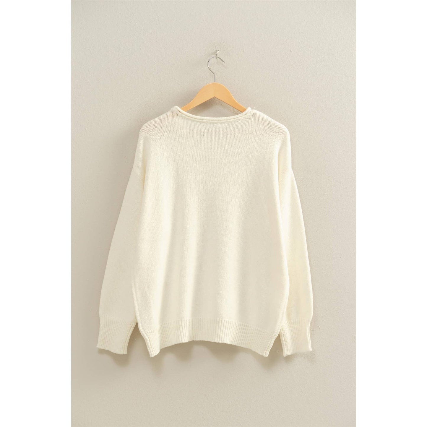 Oversized Roll Neck Knit Sweater