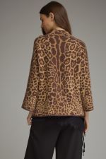 Entro Leopard Print Mock Neck Sweater