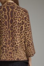 Entro Leopard Print Mock Neck Sweater