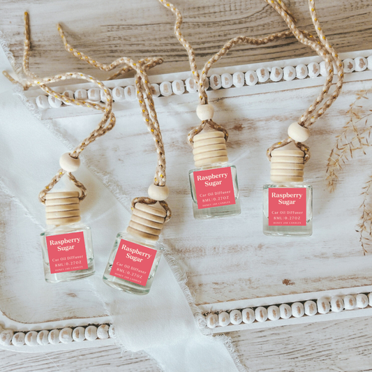Hanging Car Diffusers | Raspberry Sugar | Made in USA