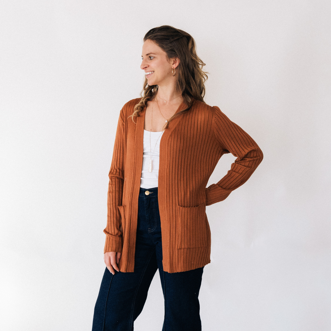 Camel Pocketed Cardigan