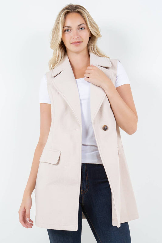 Women's Sleeveless Woolen Vest Jacket