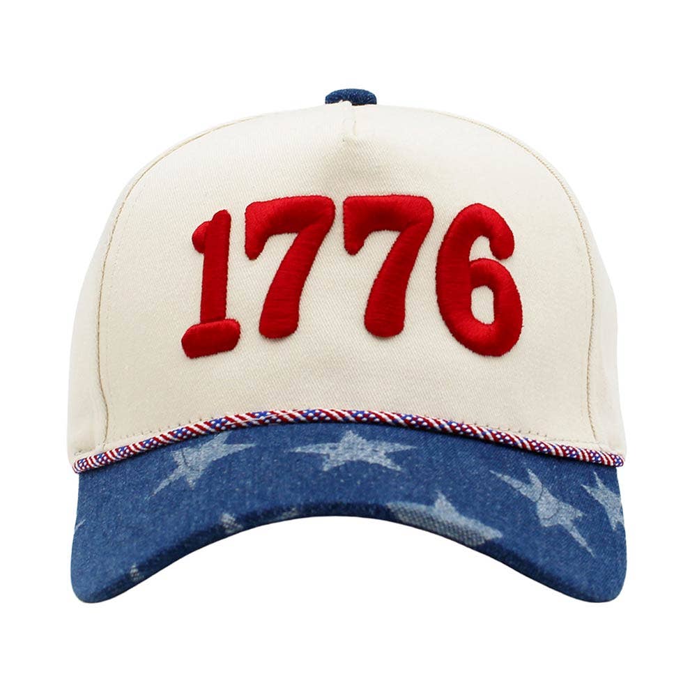 1776 American USA Patriotic Embroidered Baseball Cap
