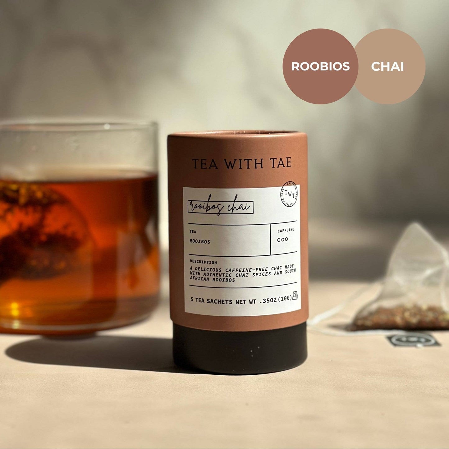 Rooibos Chai Herbal Mini Tube Gift (5 tea bags)