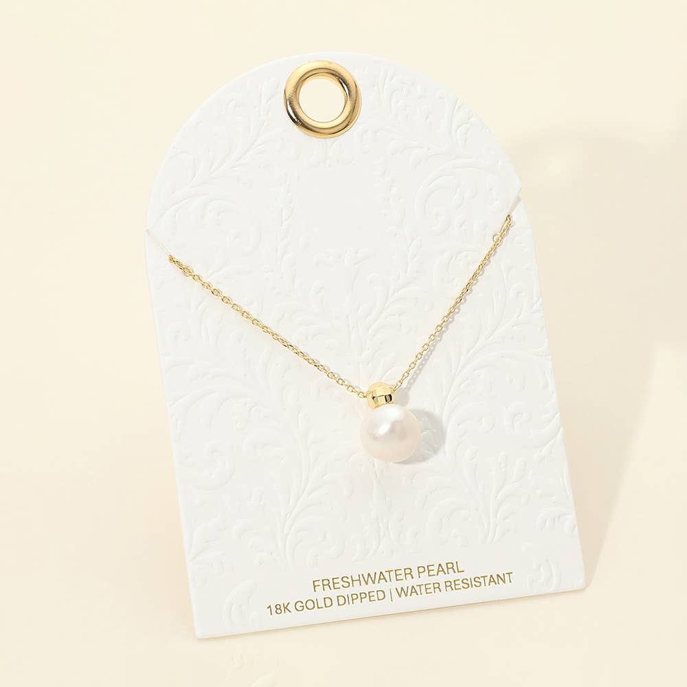 18K Gold Dipped Freshwater Pearl Pendant Necklace
