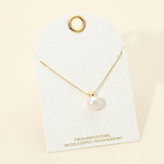 18K Gold Dipped Freshwater Pearl Pendant Necklace