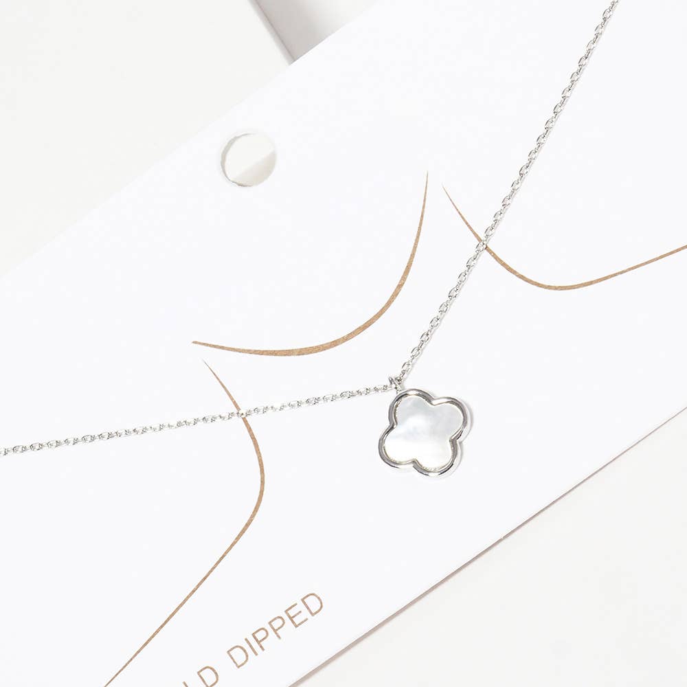 Gold Dipped Quatrefoil Pendant Necklace